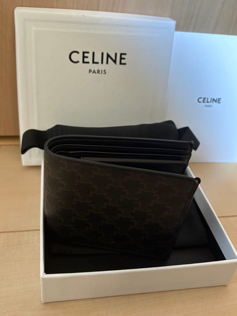 CELINE 二つ折り財布 ダークブラウン
