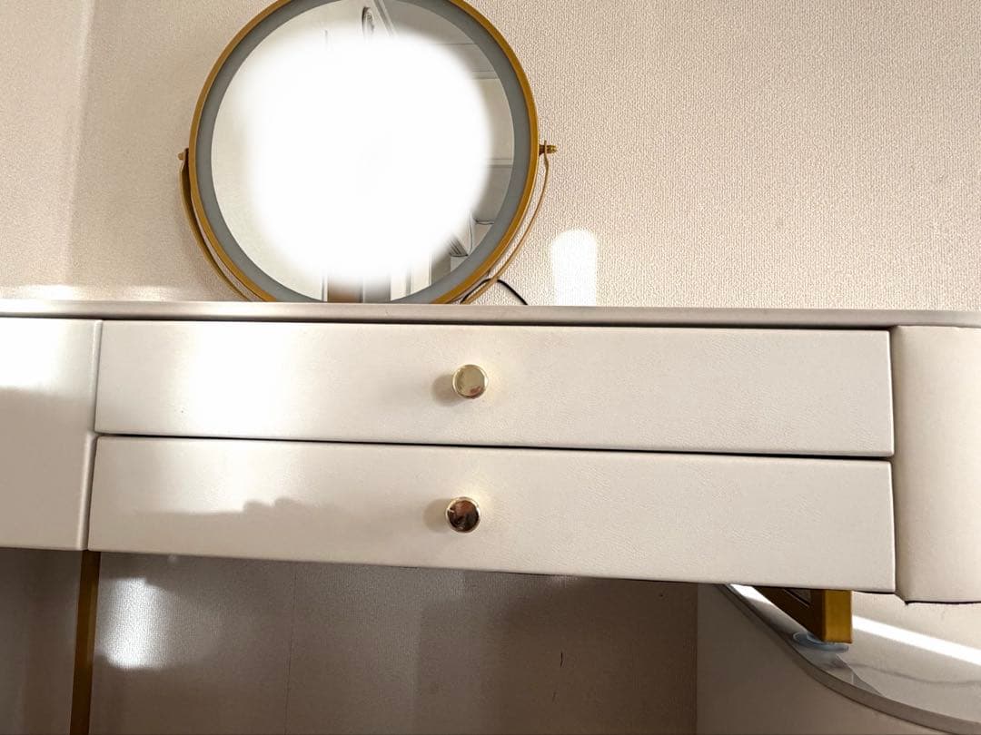 2/15まで【セット】モダンホワイトドレッサー・鏡台