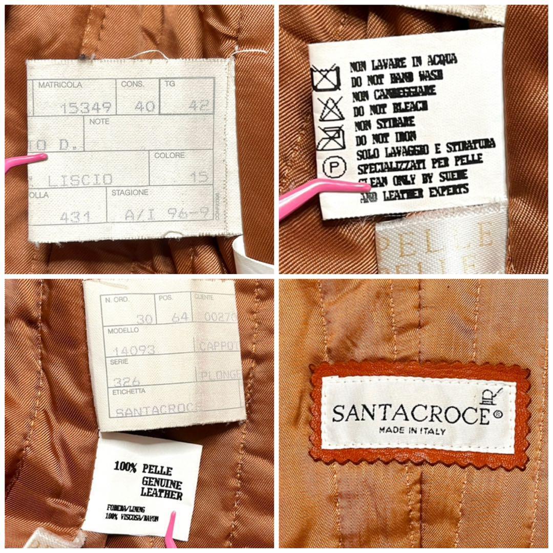 【極希少】美品 サンタクローチェ レザー 本革 トレンチコート イタリア製
