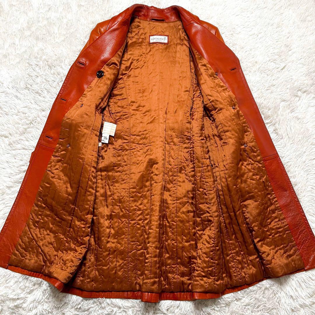【極希少】美品 サンタクローチェ レザー 本革 トレンチコート イタリア製