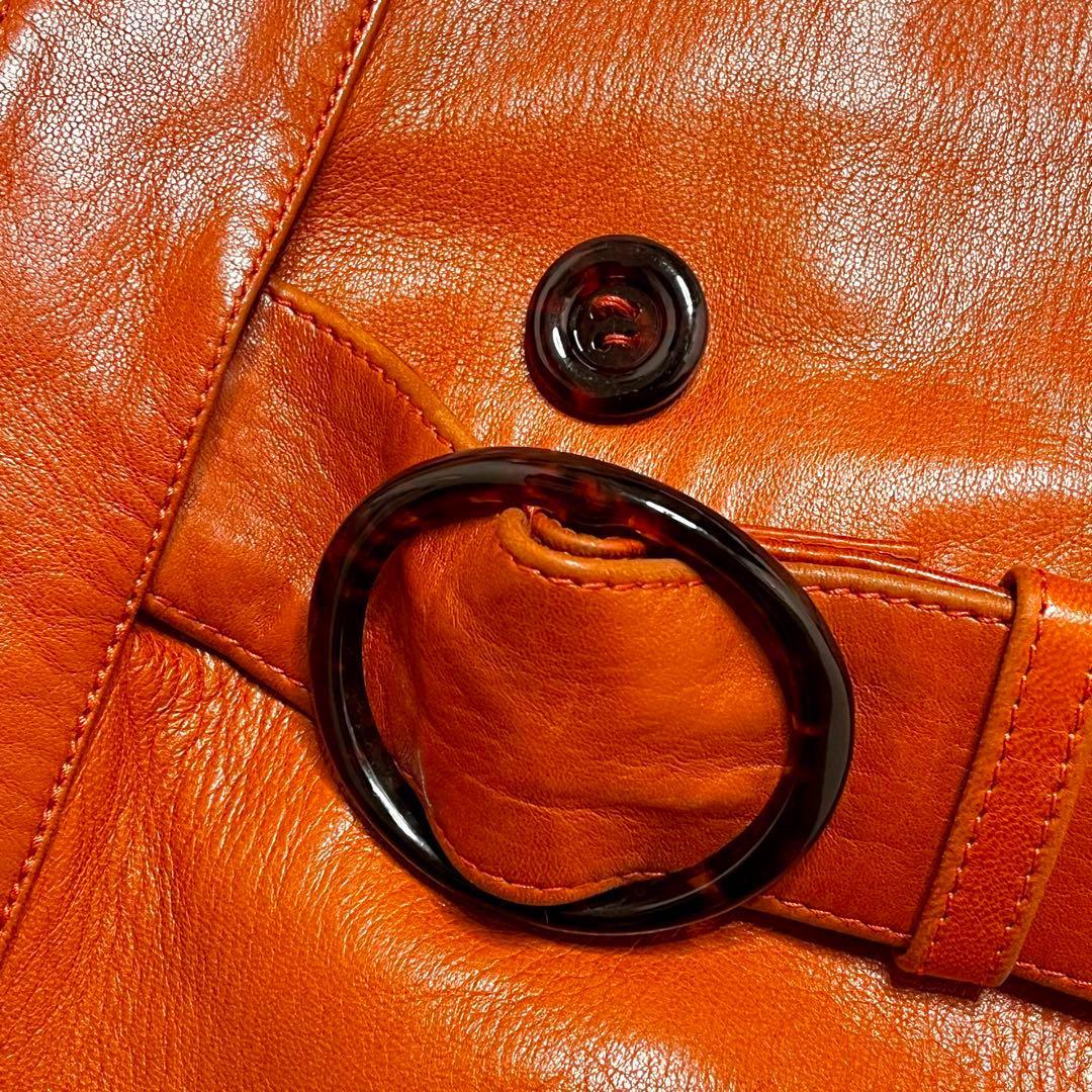 【極希少】美品 サンタクローチェ レザー 本革 トレンチコート イタリア製