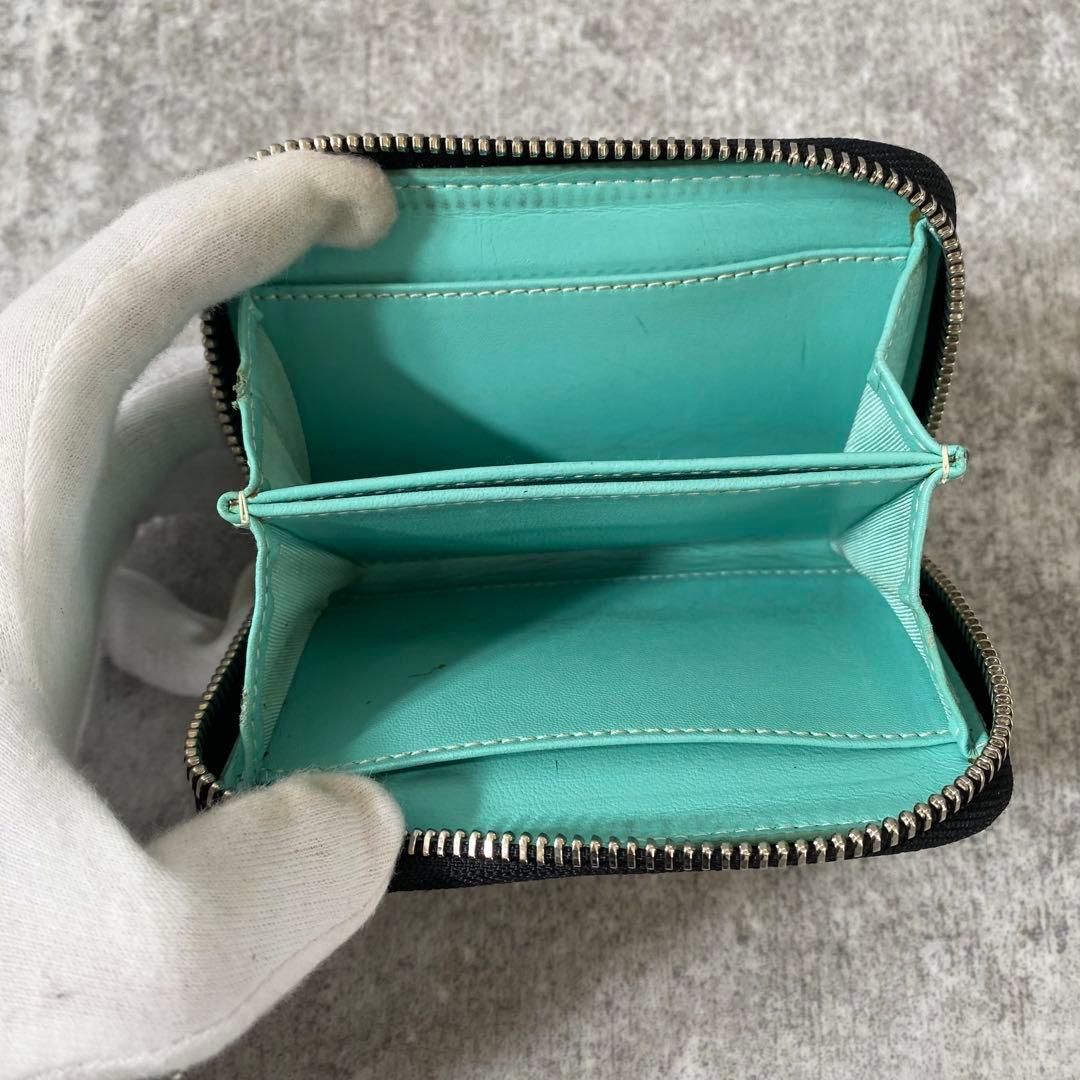 美品　Tiffany ティファニー　ジッピーケース 　レザー　ブラック　黒