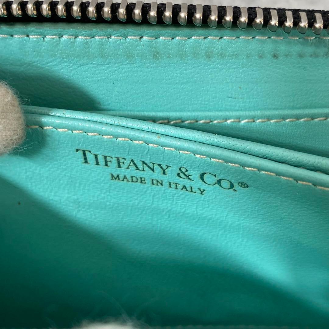 美品　Tiffany ティファニー　ジッピーケース 　レザー　ブラック　黒