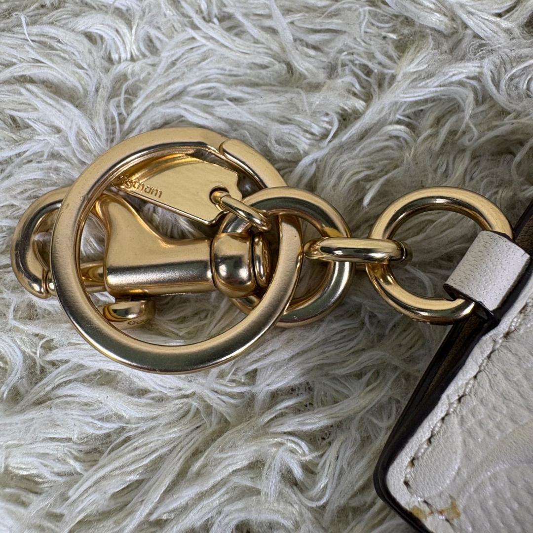 COACH コーチ キーホルダー チャーム シグネチャー フォトケース ホワイト