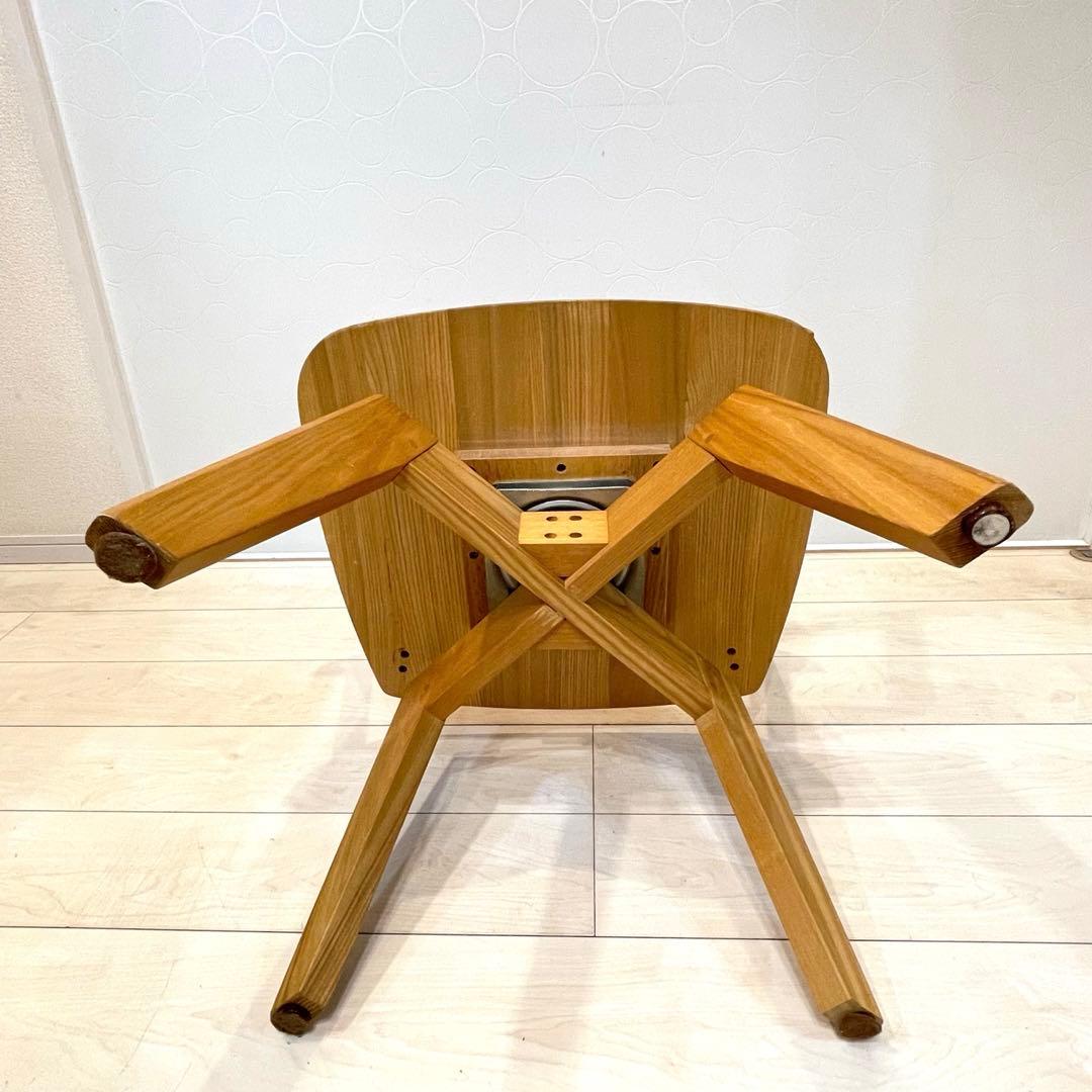 ダイニングチェア タモ天然木 北欧風 肘掛け アームチェア 回転式 インテリア①
