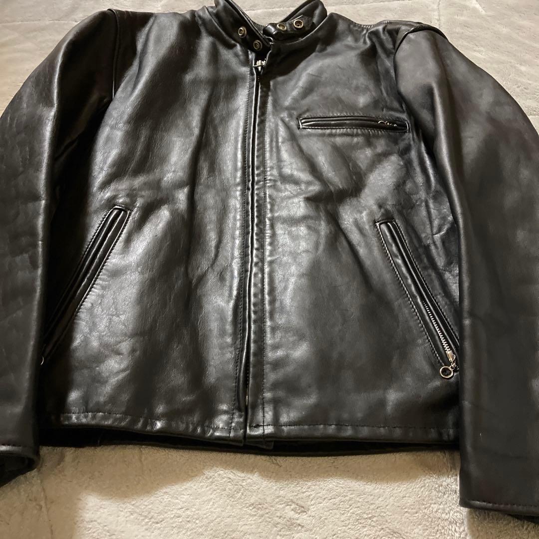 Schott 641 シングルライダース　 ボアライナー付 サイズ40ブラック