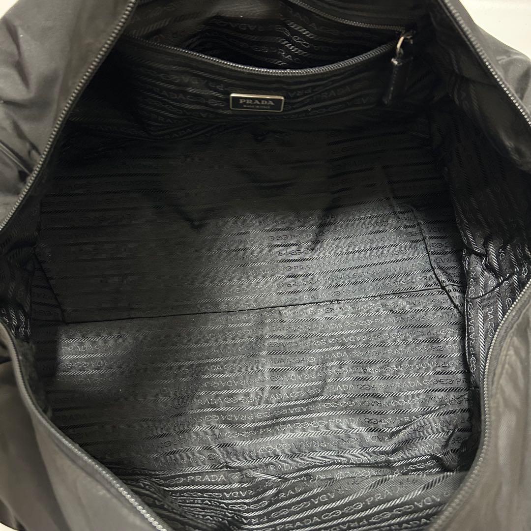 PRADA プラダ ボストンバッグ トラベルバッグ 三角プレート 大容量 黒色