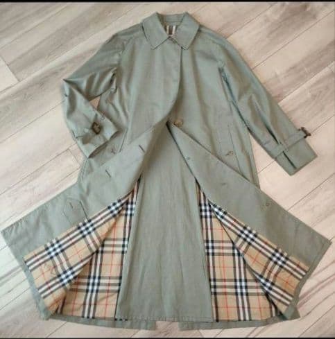 美品 1枚袖 BURBERRY　ステンカラー コート/白タグ 90年代