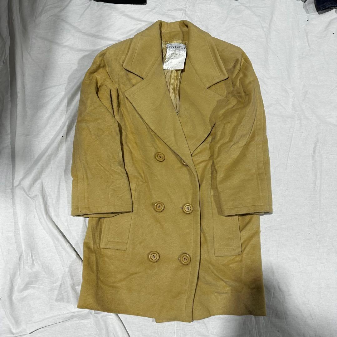 GIVENCHY フランス製 ウール×アンゴラ ダブルチェスターコート ベージュ