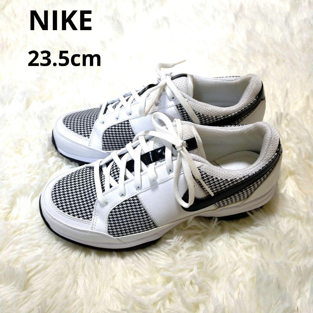 【美品】Nike Air TaC ゴルフシューズ　千鳥格子柄　23.5cm