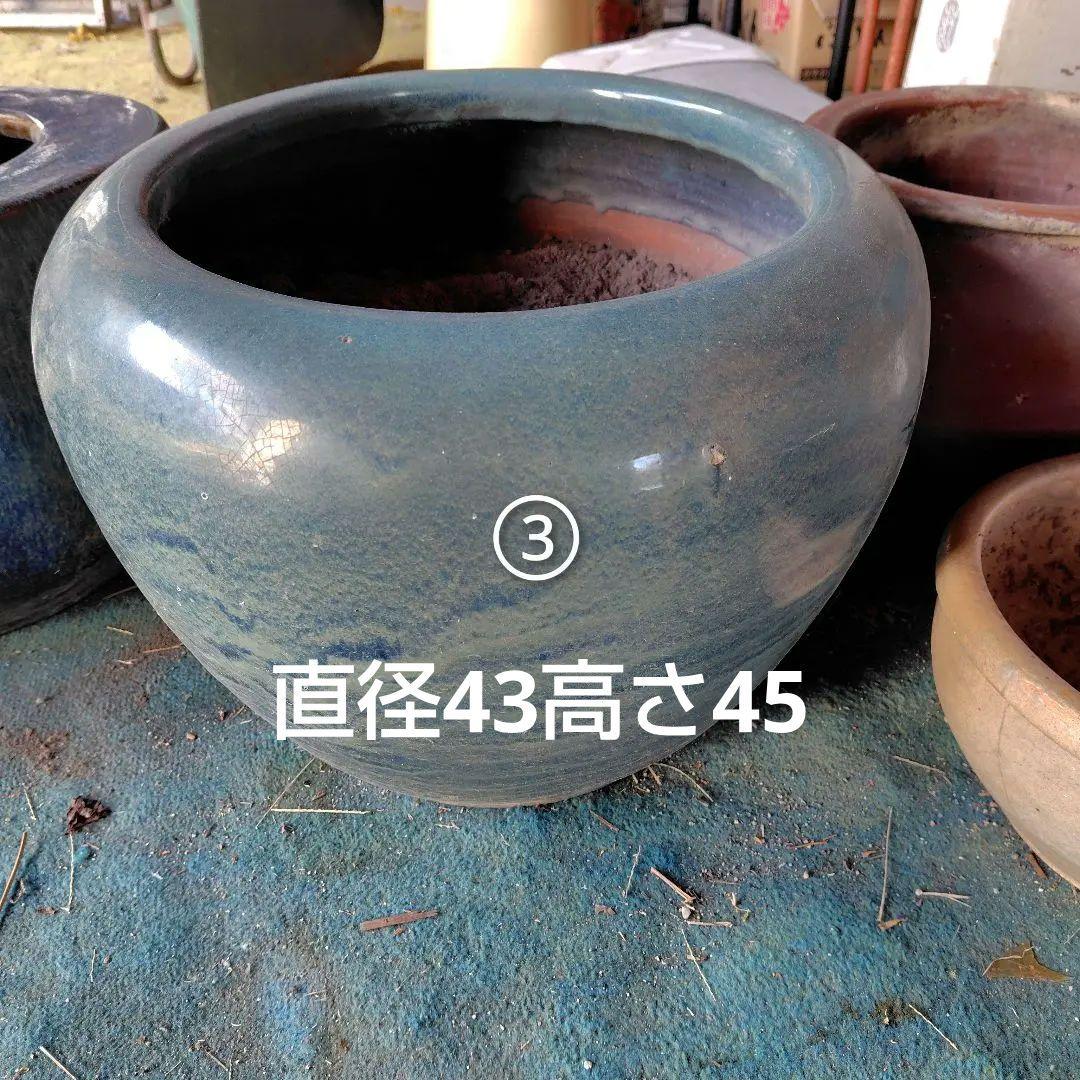 関西地方 青色・緑色　陶器火鉢　引き取りのみ！！　3つセット