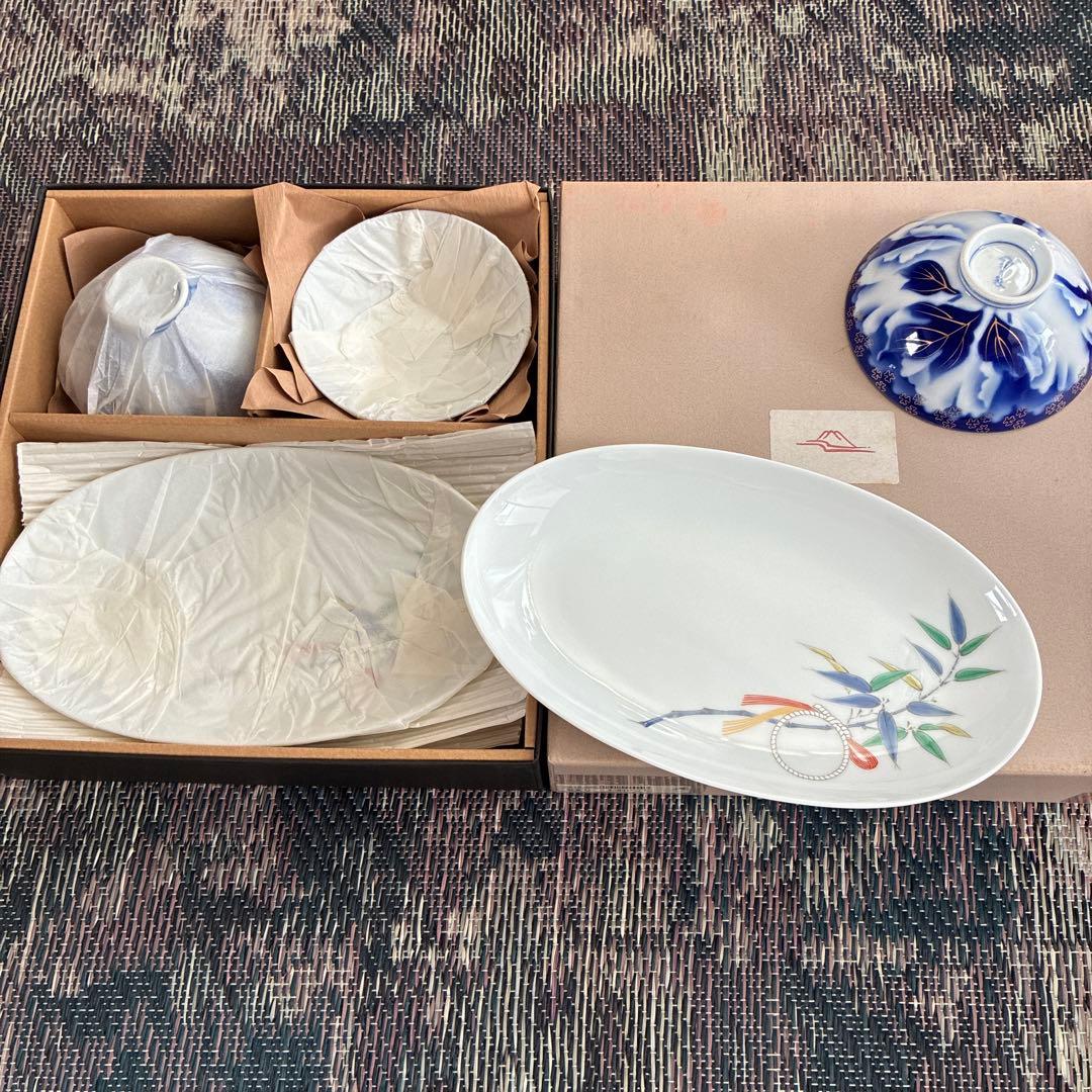 深川製磁　お茶碗　オーバル皿