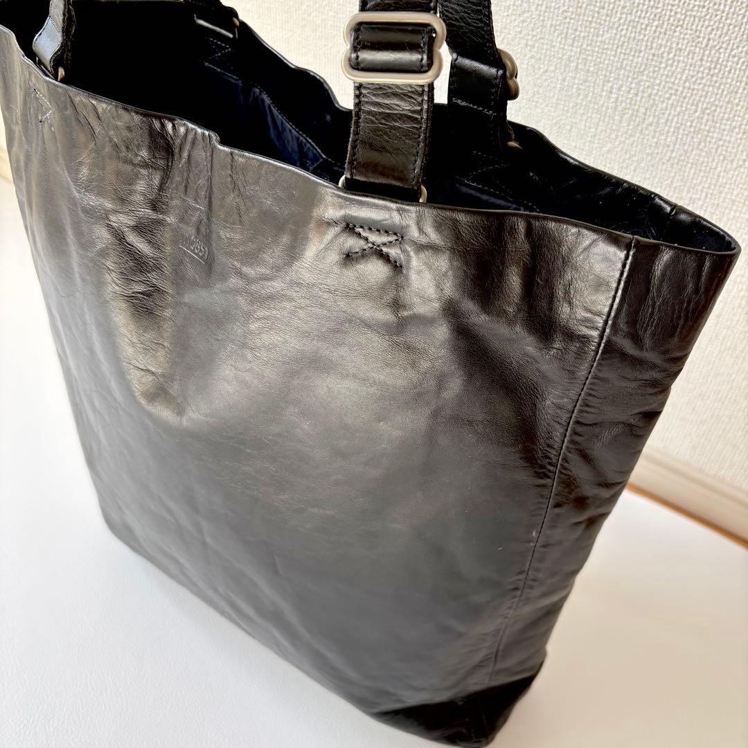 エムゼロエイトファイブワン m0851 アニリン レザー トートバッグ ブラック