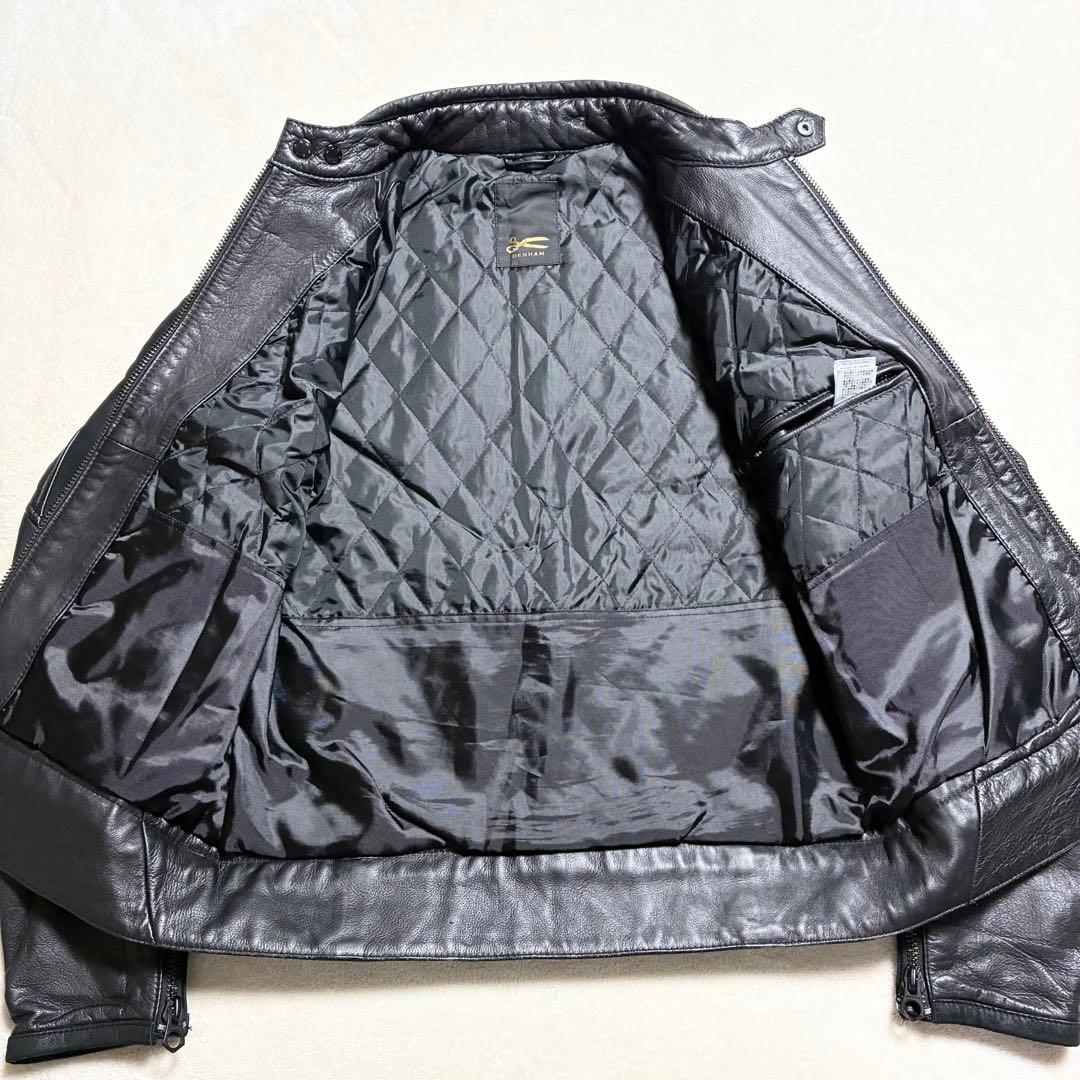 【美品】DENHAM☆レザージャケット☆牛革☆ブラック☆Mサイズ☆