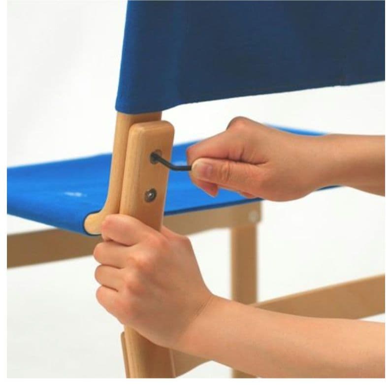 天童木工 Tendo軽量 高品質 コシェルチェア 帆布座面 木製フレーム　青