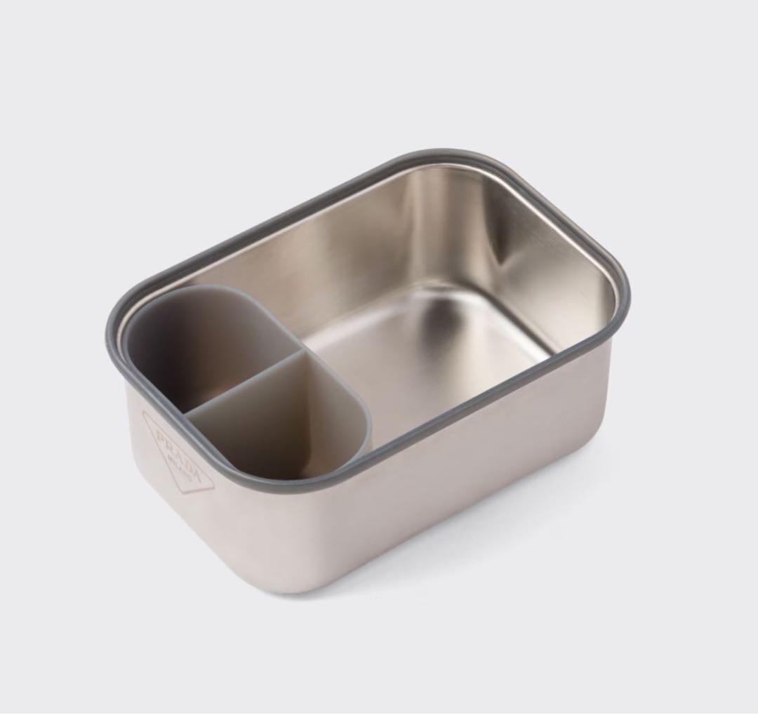 【新品】【希少】PRADA プラダ ステンレス サンドイッチボックス ロゴ弁当箱