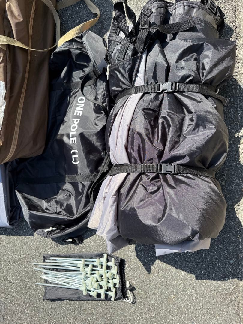 DOD ワンポールテントL ブラック付(旧モデル) 周辺付属品あり