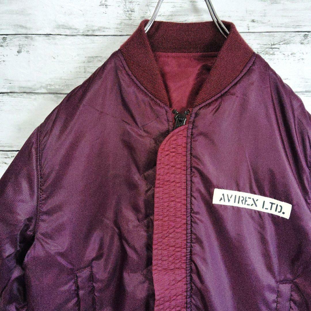 【新品】アヴィレックス　MA-1フライトジャケット　ワインカラー　ピンバッチ付属
