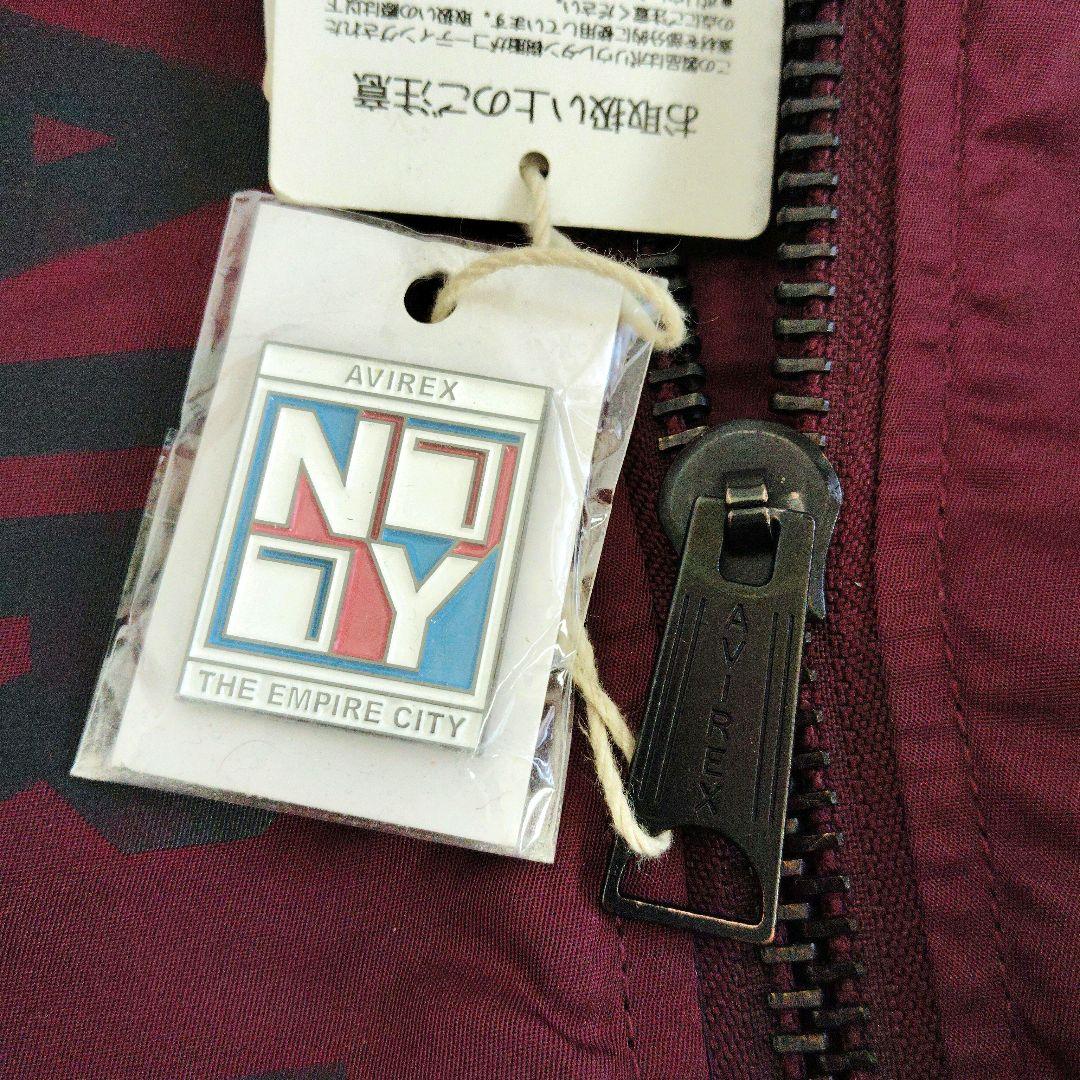 【新品】アヴィレックス　MA-1フライトジャケット　ワインカラー　ピンバッチ付属