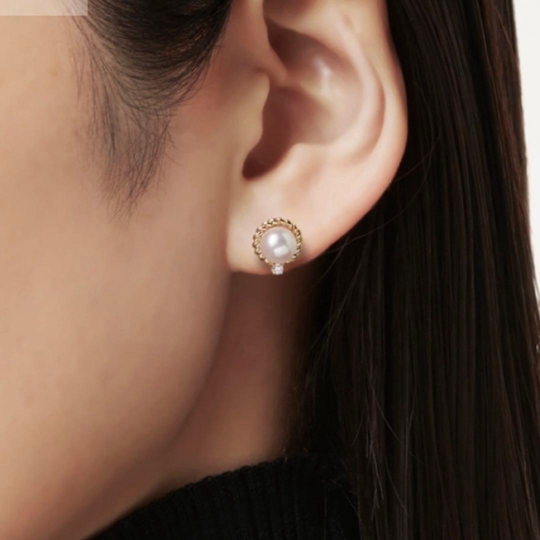 ☆現行美品☆MIKIMOTO パールダイヤモンドピアス
