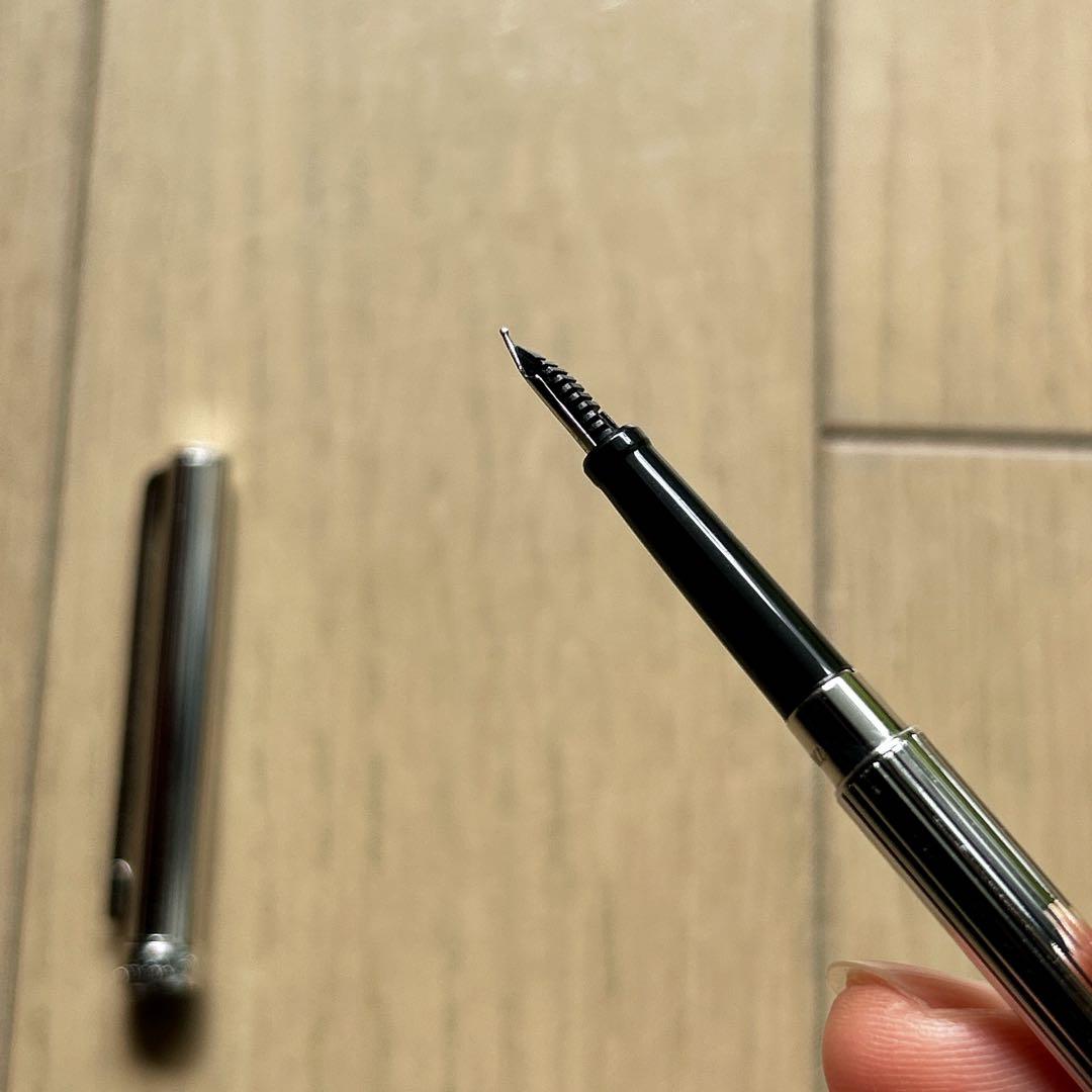 シャレーナ銀 EF ストライプ ブラック セーラー万年筆
