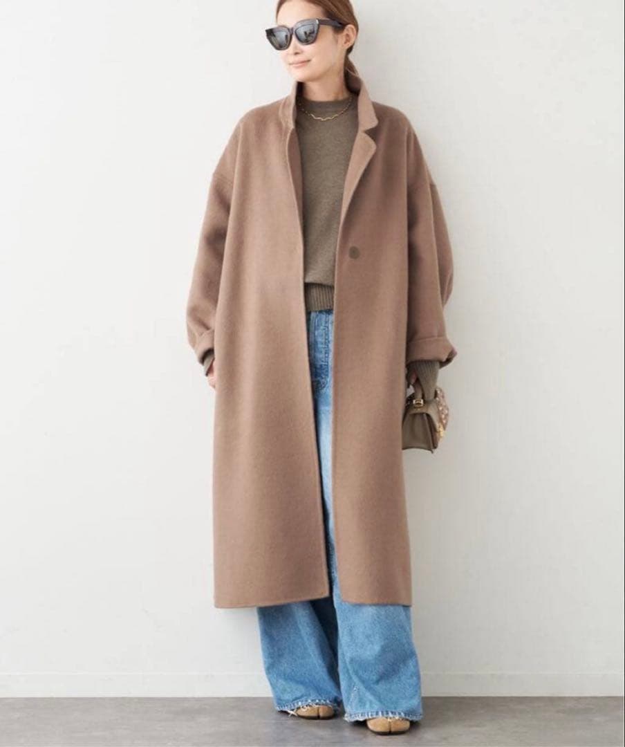 新品タグ付き36 ウールアンゴラリバーコート　deuxieme classe