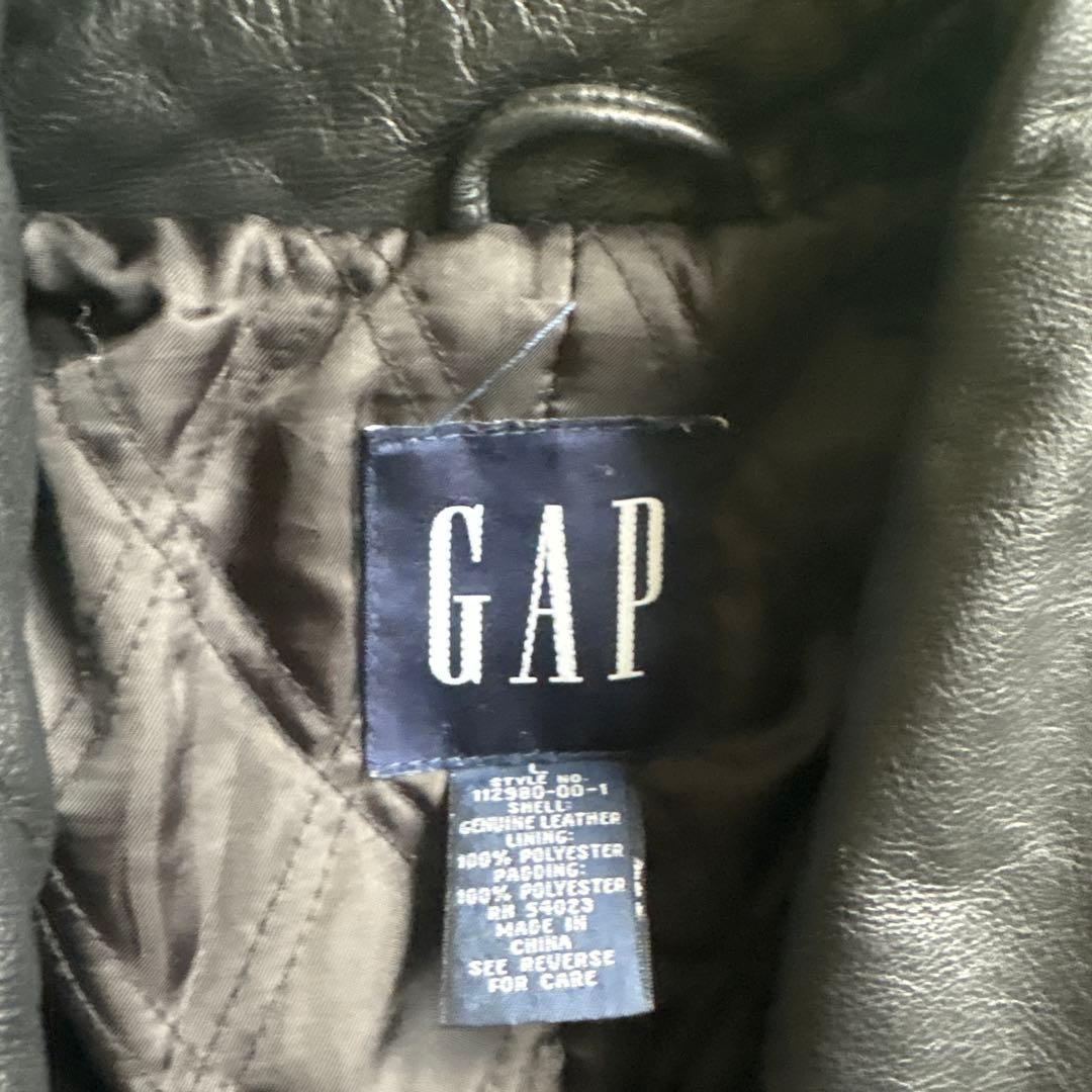 OLD GAP レザー Pコート　ジャケット　Lサイズ　カーコート　野村訓市