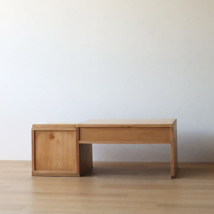 アンティーク 引き出し5杯 メープル材 文机 古家具 無垢材 カエデ