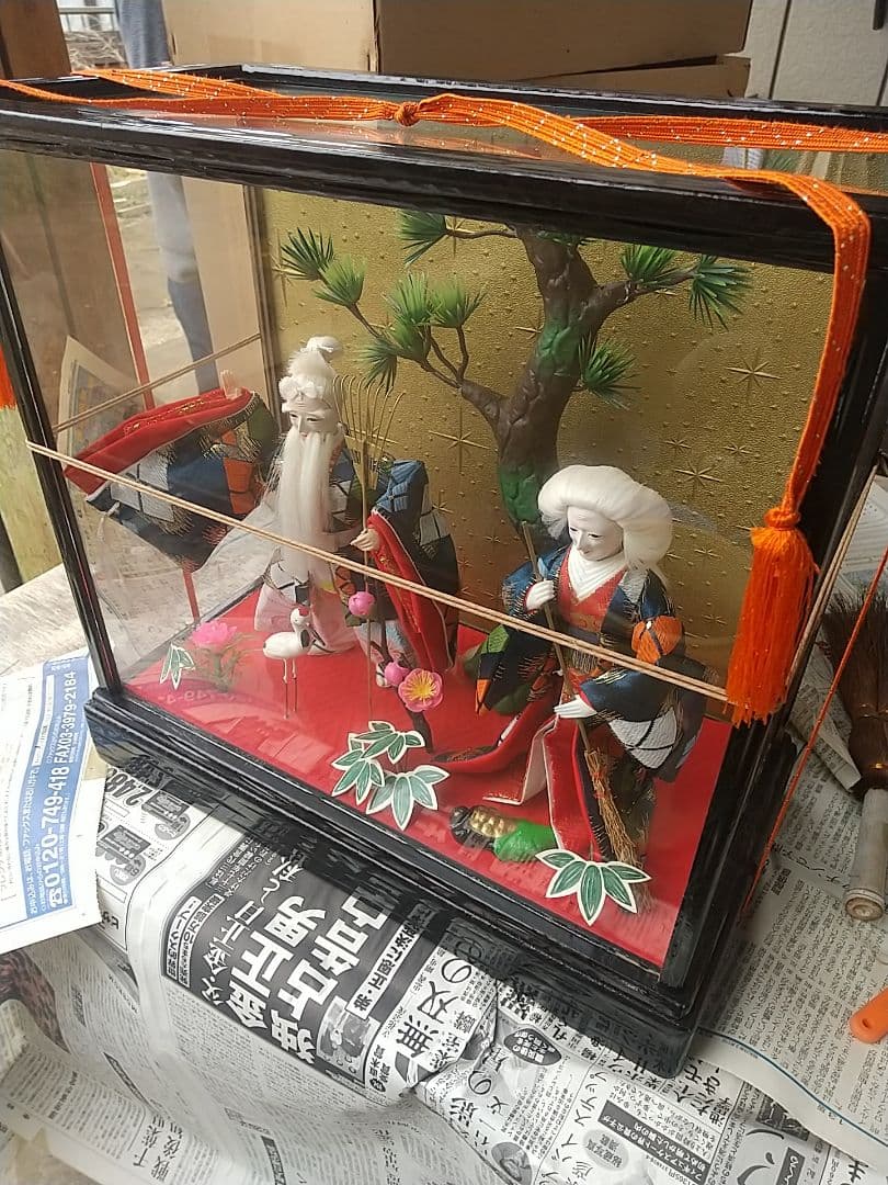 高砂 日本人形 ガラスケース入り