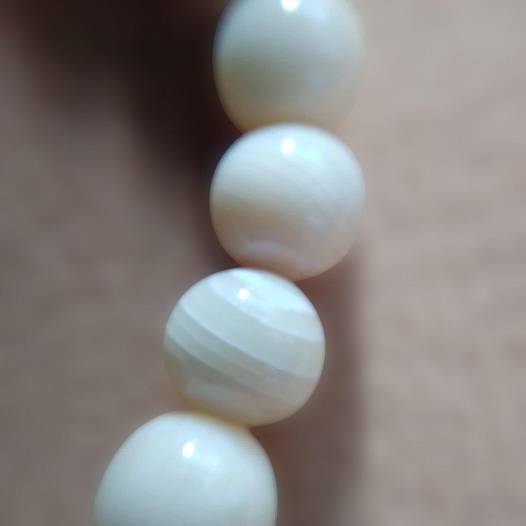 鯨歯　マッコウ鯨　牙玉ブレスレット　19㎝