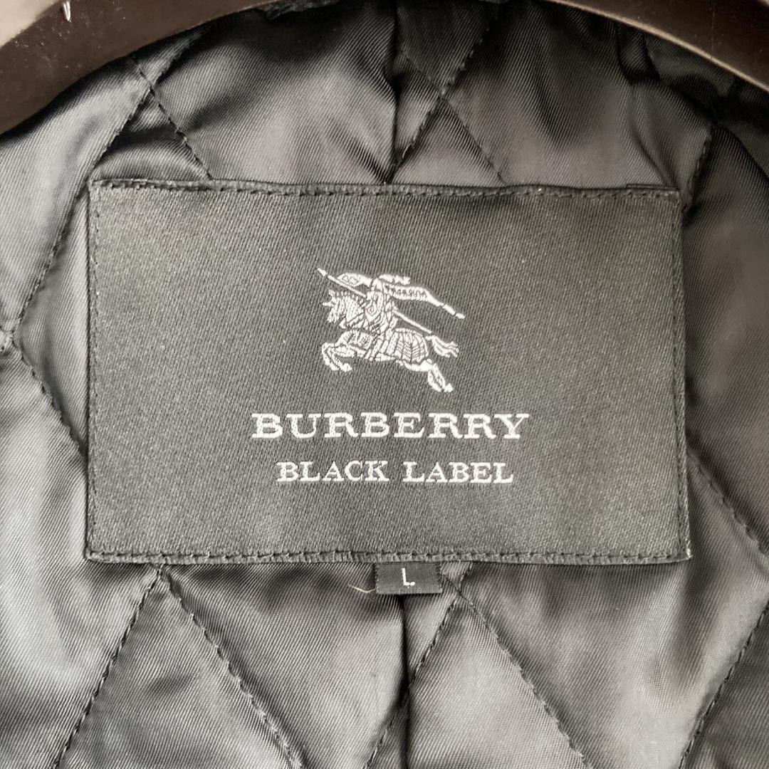 入手不可【ほぼ未使用!!】Ｌ バーバリーブラックレーベル ベルテッドレザーコート