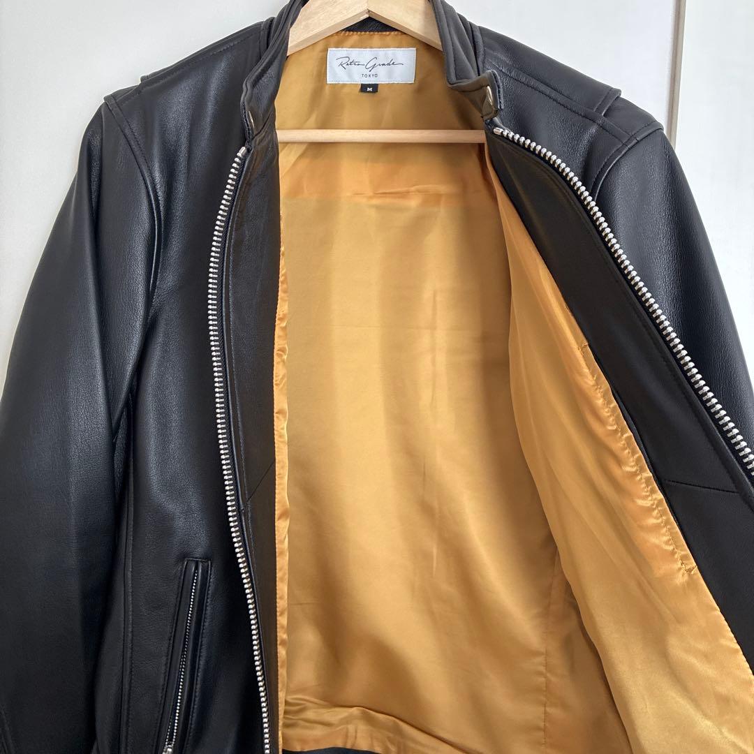 Retro Grade ブラック レザー シングルライダースジャケット M