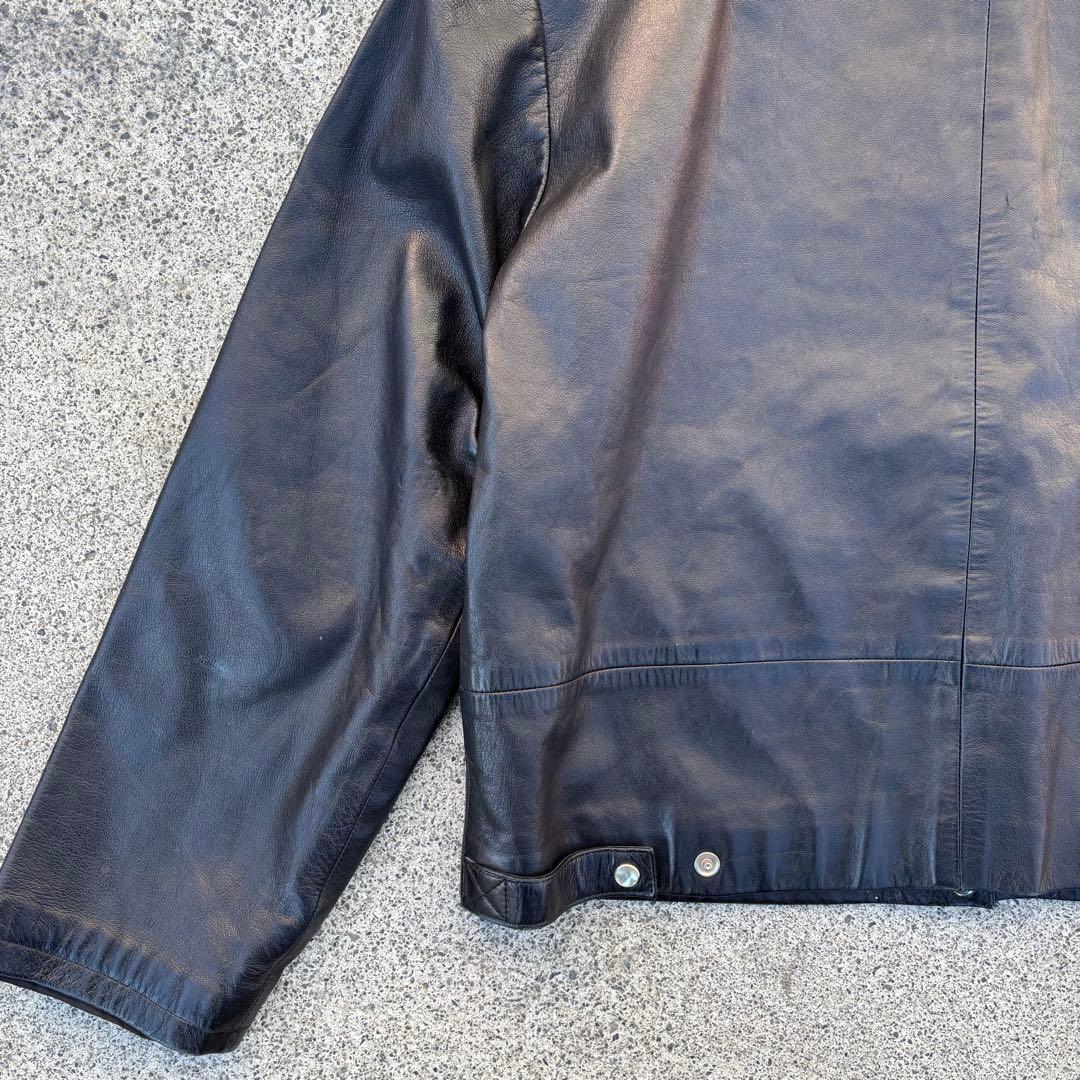 agnes b. SPECIAL レザーカーディガン ノーカラーレザージャケット