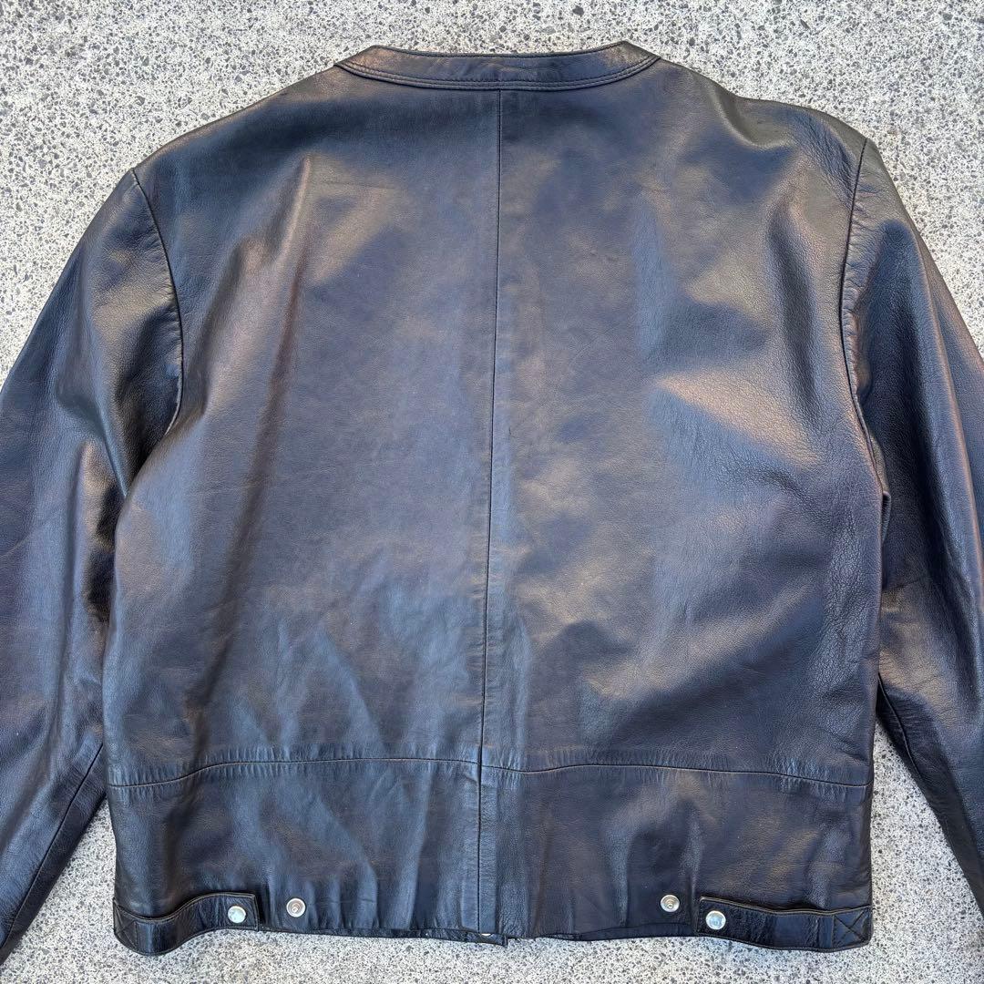 agnes b. SPECIAL レザーカーディガン ノーカラーレザージャケット