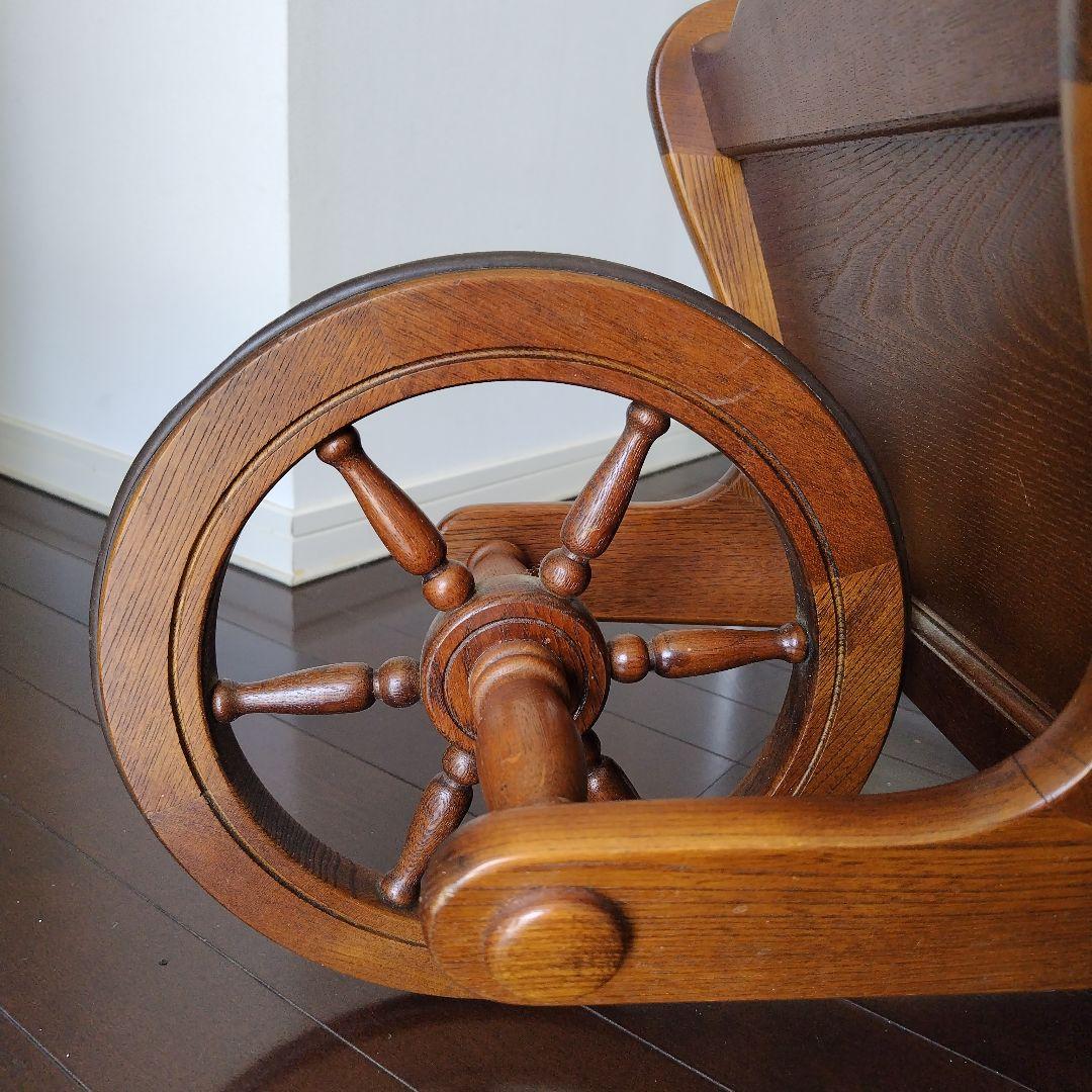 【レア】オールドカリモク レトロ 天然木 手押し車 一輪車 大型