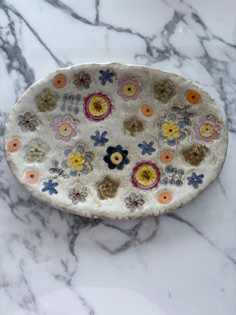 本田あつみ　フルーツ柄　楕円形皿