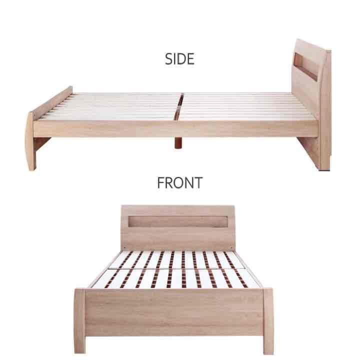 【送料無料！】LED照明付きクイーンベッド（フレームのみ）