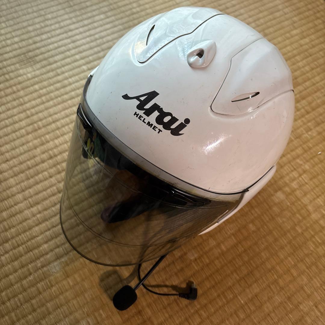 Arai ヘルメット7 ホワイト マイク付き