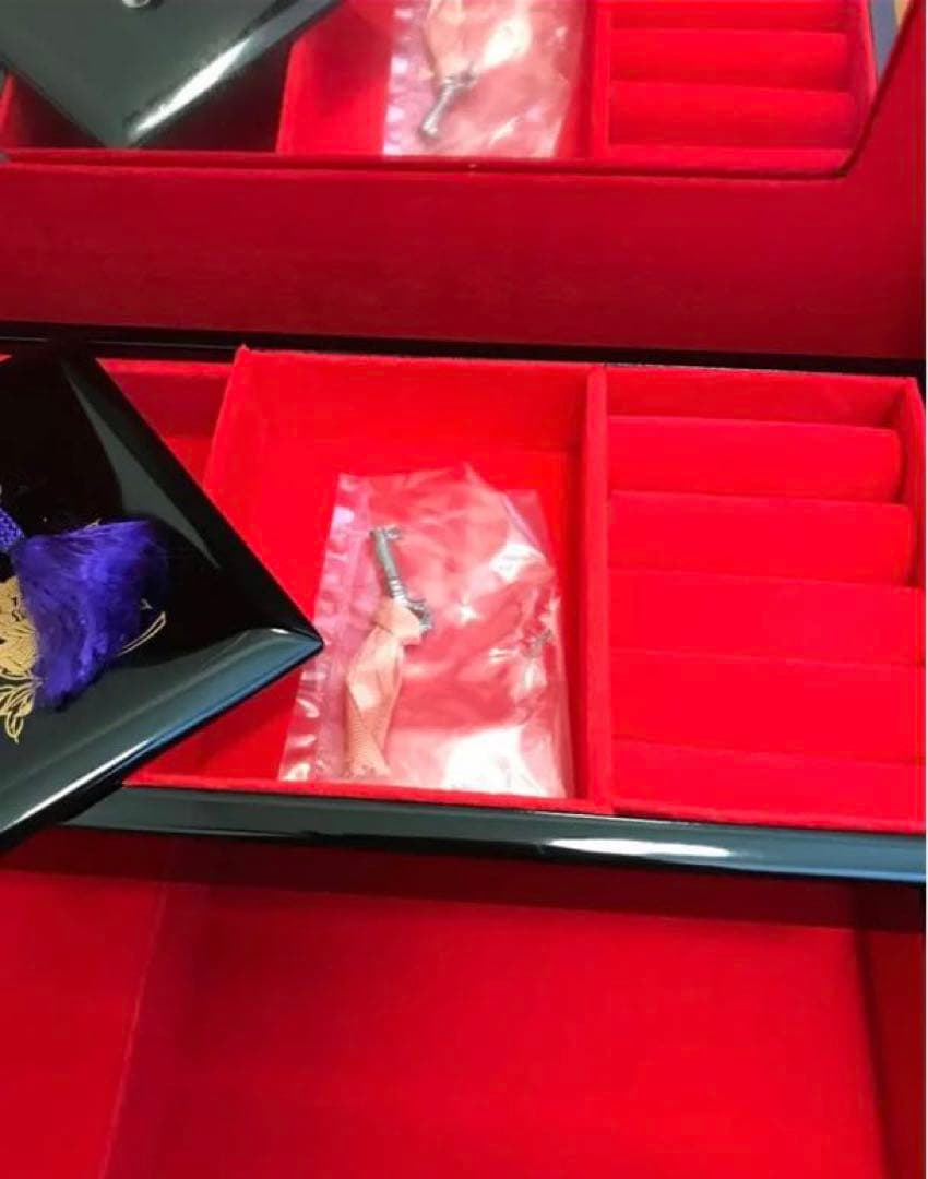 会津塗り漆器　鍵付きオルゴール　宝石箱