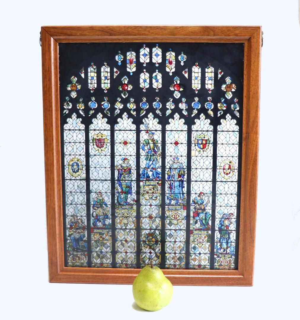 お気に召すまま 男性の七つの時代 ヴィンテージ ステンドグラス 特大サイズ