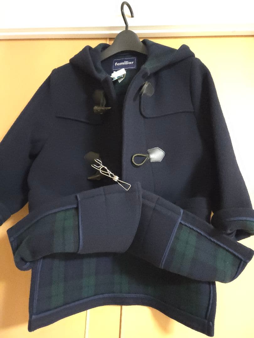 yf　★美品★familiar ダッフルコート 130濃紺
