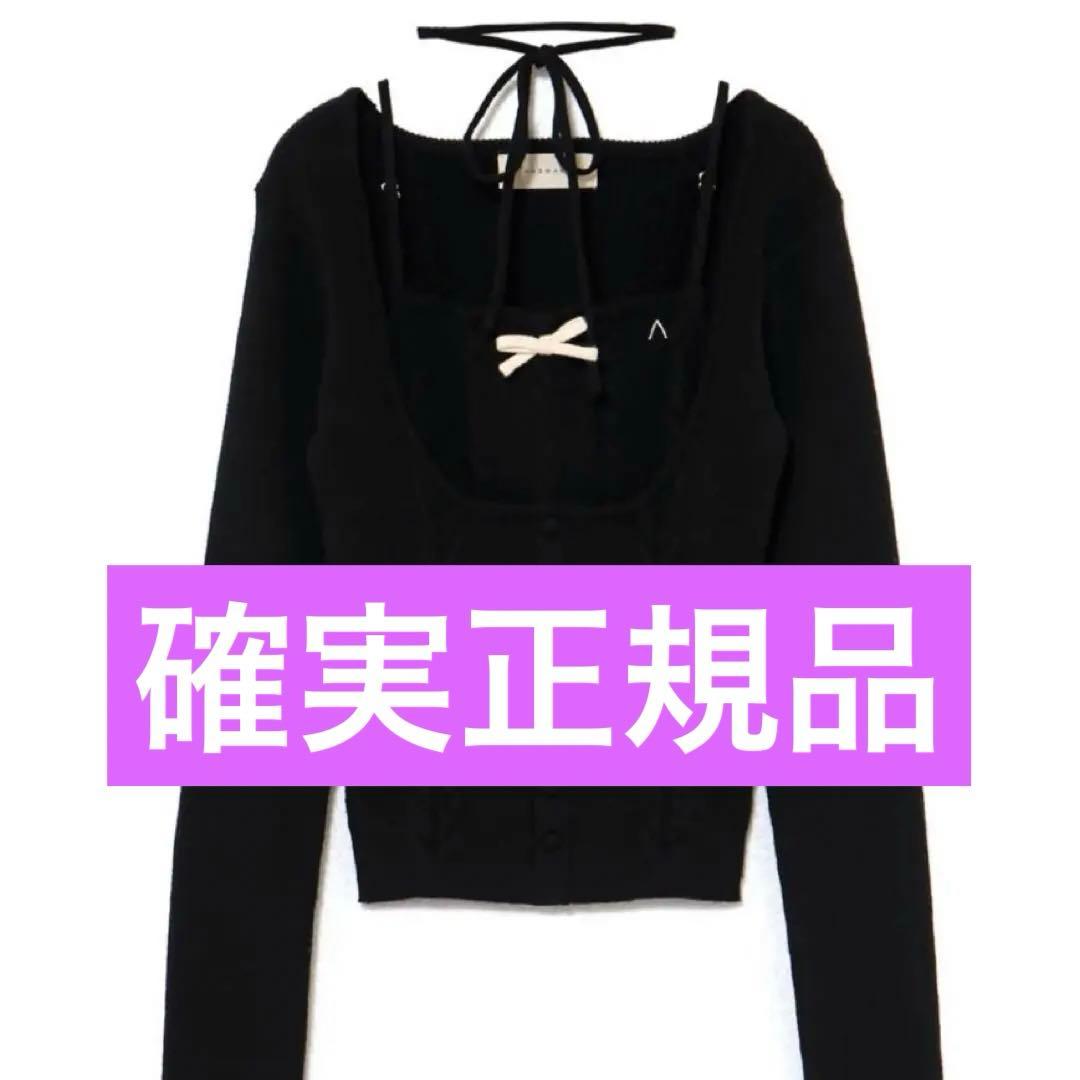 トップス andmary Sharon ribbon tops black