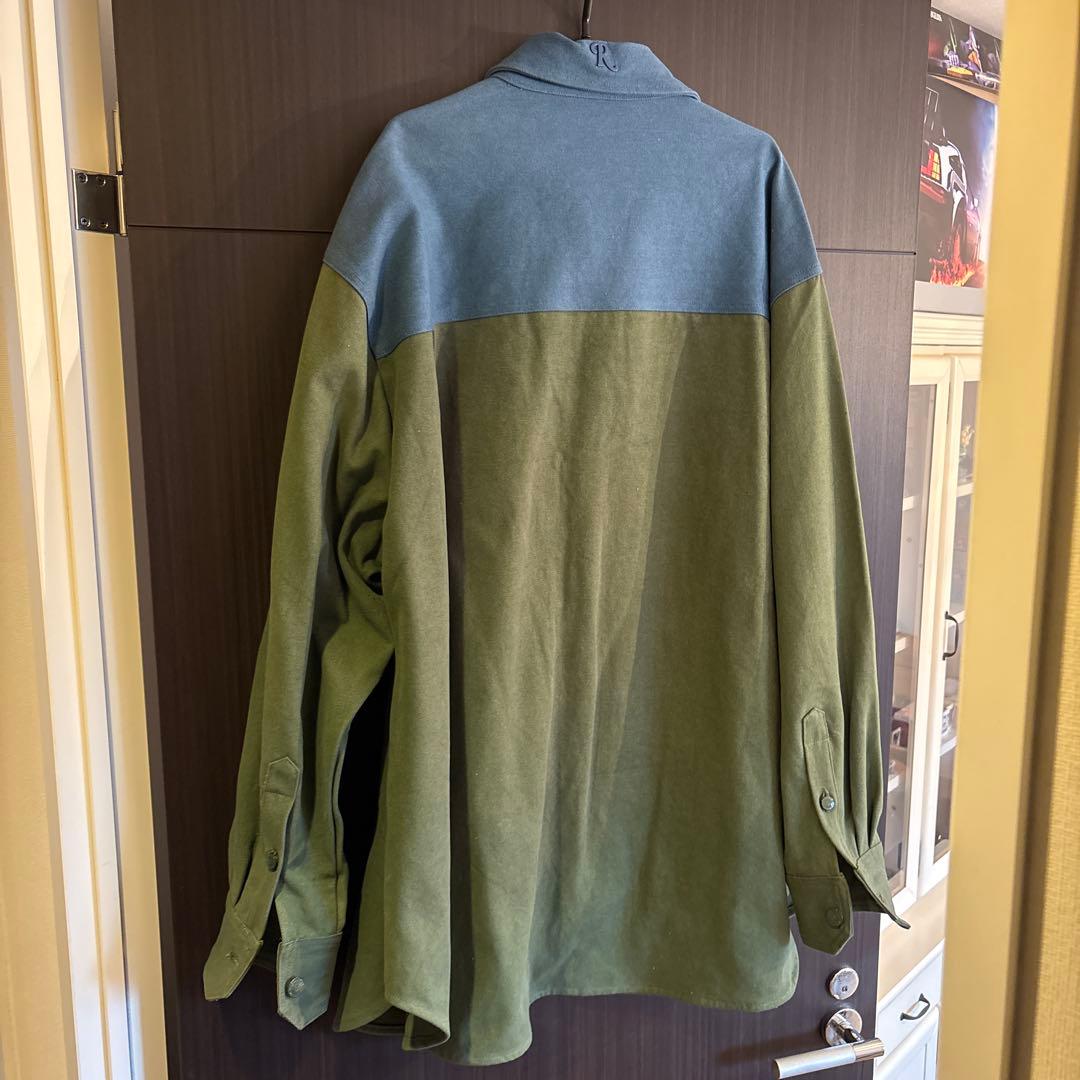 RAF SIMONS 長袖シャツ オリーブグリーン/ブルー