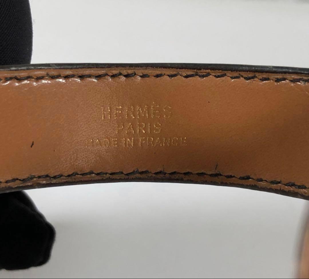 希少 HERMES エルメス バングル クロコダイル レザー ブラック