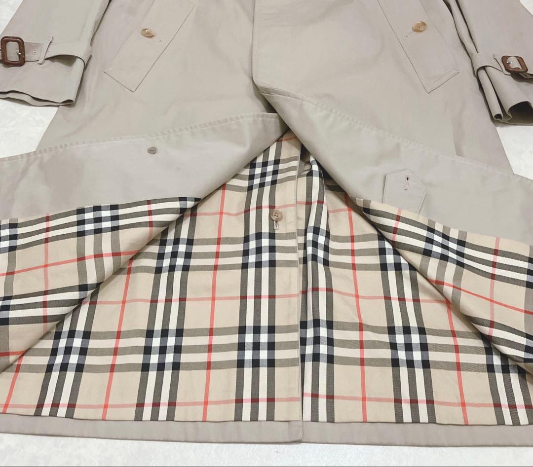 Burberrys バーバリー　ステンカラーコート　ノバチェック　ベージュ玉虫