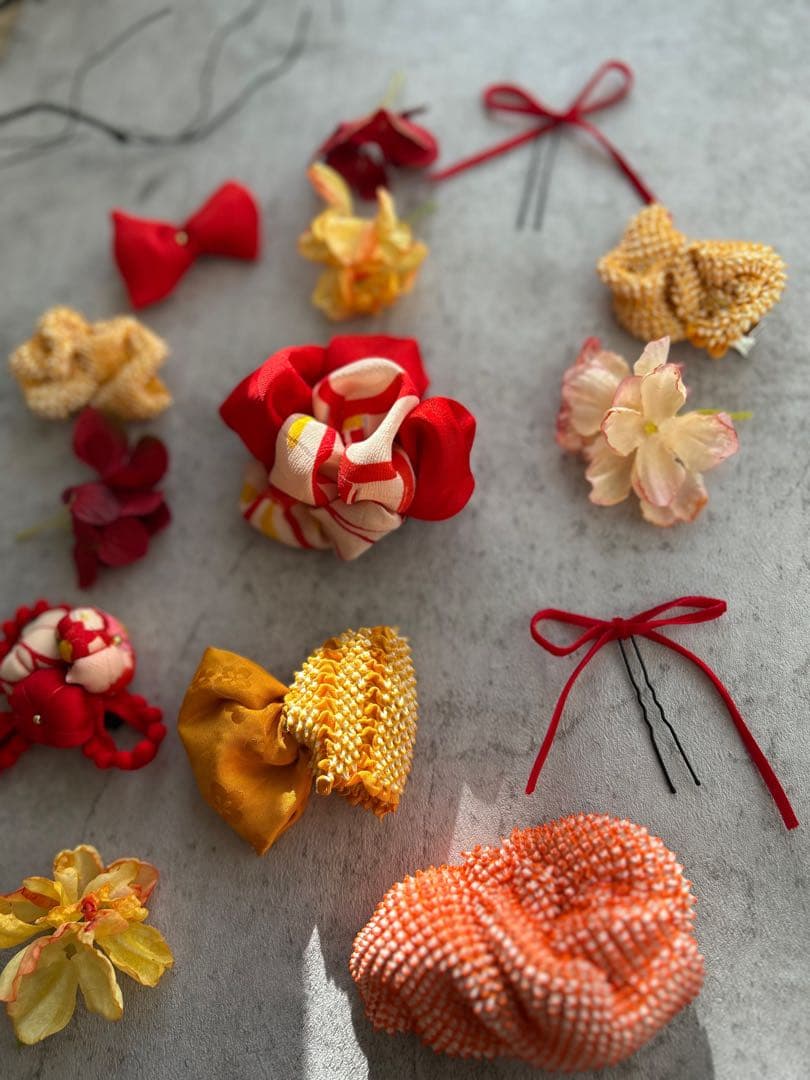 七五三　七五三髪飾り　ヘッドドレス　着物髪飾り可愛い黄色の髪飾り　036