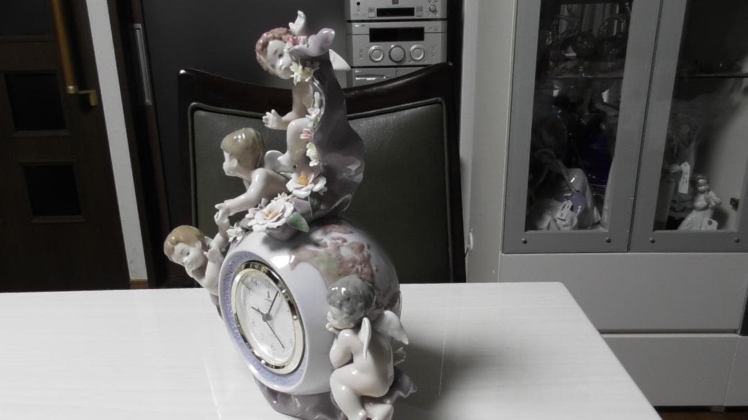 LLADRO　リヤドロ【天使の時計】値下　リアドロ　インテリア　陶器　Ｌ383