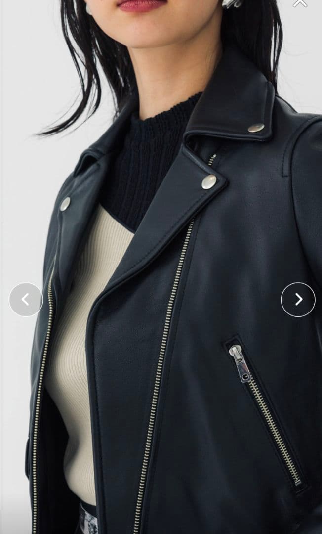 未使用タグ付 UNITEDTOKYO 羊革ダブルライダースジャケット黒サイズ3