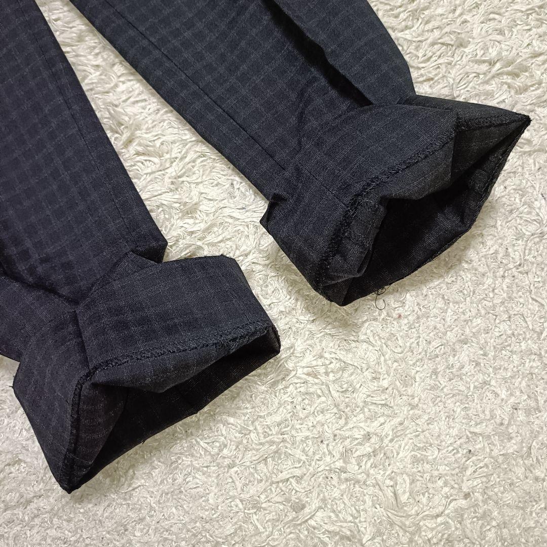 【美品】HILTON ヒルトン ブラックチェック パンツスーツ ストレッチ 11