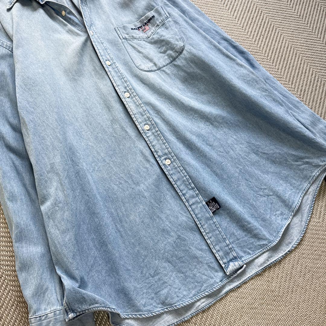 美品 ラルフローレン 90's ビンテージ デニムシャツ オーバーサイズ XL〜